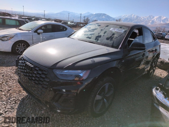 2022 Audi Q5 Sportback S line Prestige with VIN WA16AAFY2N2009041, listed as a Copart auction lot 45240665 with 43,136 mi miles and Salvage title. Bid and sale history available at DreamBid. Image 1.