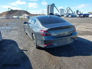 2023 Genesis G70 2.0T with VIN KMTG34TA9PU109174, listed as a IAAI auction lot 41582887 with 72,996 mi miles. Bid and sale history available at carsss.com. Image 3.