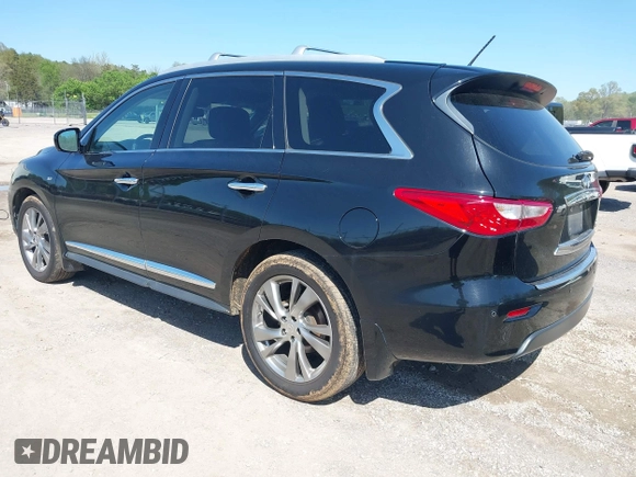 2015 Infiniti QX60 with VIN 5N1AL0MM7FC521714, listed as a IAAI auction lot 41897689 with 186,610 mi miles. Bid and sale history available at carsss.com. Image 3.