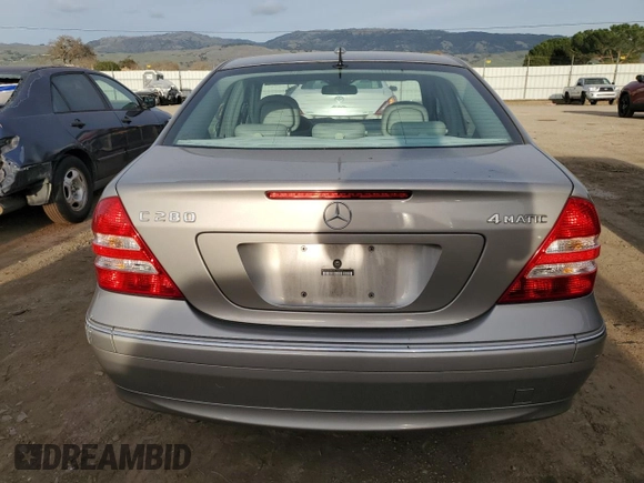 2006 Mercedes-Benz C 280 Luxury with VIN WDBRF92H56F793197, listed as a Copart auction lot 45790785 with 130,791 mi miles and Clean Title. Bid and sale history available at DreamBid. Image 6.