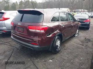 2016 Kia Sorento LX with VIN 5XYPG4A55GG142487, listed as a IAAI auction lot 41792925 with 118,355 mi miles. Bid and sale history available at carsss.com. Image 4.