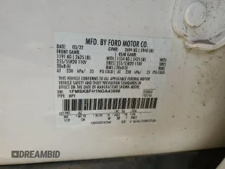 2022 Ford Explorer Limited with VIN 1FMSK8FH1NGA43898, listed as a Copart auction lot 87328924 with 37,273 mi miles and Salvage Title. Bid and sale history available at carsss.com. Image 15.