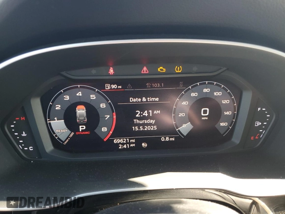 2020 Audi Q3 Premium with VIN WA1AECF30L1023652, listed as a Copart auction lot 57148915 with 69,621 mi miles and Salvage title. Bid and sale history available at DreamBid. Image 9.