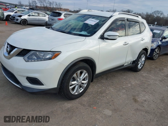 2016 Nissan Rogue S with VIN KNMAT2MT9GP645338, listed as a IAAI auction lot 41554162 with 85,080 mi miles and . Bid and sale history available at DreamBid. Image 17.
