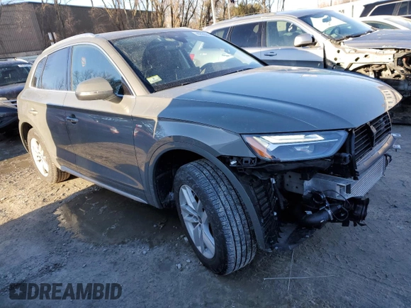 2023 Audi Q5 S line Premium with VIN WA1GAAFY5P2091998, listed as a Copart auction lot 42905015 with 14,041 mi miles and Salvage title. Bid and sale history available at DreamBid. Image 4.