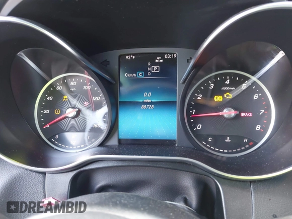 2020 Mercedes-Benz GLC 300 with VIN WDC0G8DB3LF734343, listed as a IAAI auction lot 41894613 with 88,728 mi miles and . Bid and sale history available at DreamBid. Image 7.