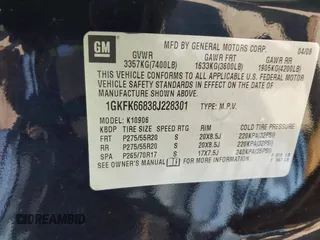 2008 GMC Yukon XL z VIN 1GKFK66838J228301, wystawiony jako IAAI lot #42226806 z przebiegiem 242 968 mil mil oraz . Historia ofert i sprzedaży dostępna na DreamBid. Obrazek 9.