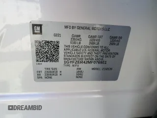 2021 Cadillac XT4 FWD Sport with VIN 1GYFZER42MF076951, listed as a Copart auction lot 46797935 with 35,886 mi miles and Salvage Title. Bid and sale history available at DreamBid. Image 16.