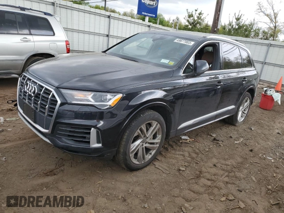 2020 Audi Q7 Premium with VIN WA1AXAF76LD010727, listed as a Copart auction lot 49677003 with 50,142 mi miles. Bid and sale history available at carsss.com. Image 1.