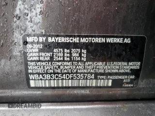 2013 BMW 3 Series 328i xDrive with VIN WBA3B3C54DF535784, listed as a Copart auction lot 85014874 with Not Provided miles and Salvage Title. Bid and sale history available at carsss.com. Image 13.