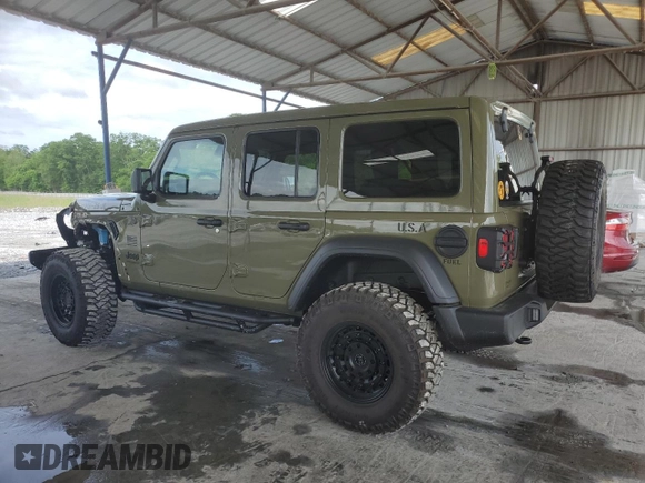 2025 Jeep Wrangler Sport S with VIN 1C4PJXDG7SW536309, listed as a Copart auction lot 53847575 with 1,476 mi miles and Salvage title. Bid and sale history available at DreamBid. Image 2.