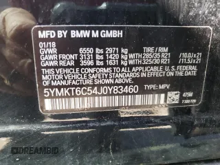 2018 BMW X5 M z VIN 5YMKT6C54J0Y83460, wystawiony jako Copart lot #57874275 z przebiegiem 58 656 mil mil oraz Szkody całkowita. Historia ofert i sprzedaży dostępna na DreamBid. Obrazek 13.