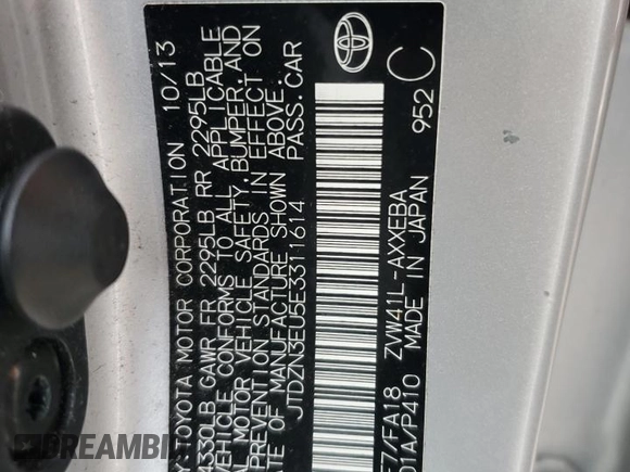 2014 Toyota Prius Two with VIN JTDZN3EU5E3311614, listed as a Copart auction lot 53840625 with 115,111 mi miles and Clean Title. Bid and sale history available at DreamBid. Image 12.
