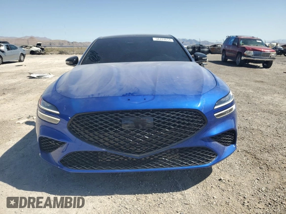 2023 Genesis G70 2.0T with VIN KMTG34TA9PU105285, listed as a Copart auction lot 58724654 with 26,885 mi miles and Salvage Title. Bid and sale history available at DreamBid. Image 5.