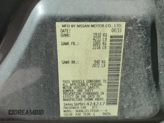 2015 Nissan Altima 2.5 SL with VIN 1N4AL3AP9FC424217, listed as a Copart auction lot 52362175 with 69,870 mi miles and Salvage Title. Bid and sale history available at carsss.com. Image 12.