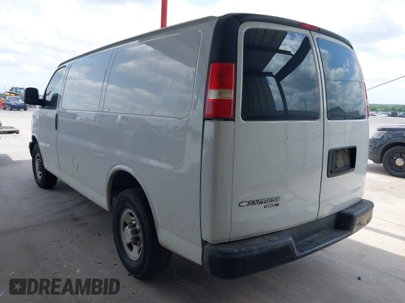 2013 Chevrolet Express Cargo Van with VIN 1GCWGFBAXD1168680, listed as a IAAI auction lot 42113126 with 162,376 mi miles. Bid and sale history available at carsss.com. Image 3.