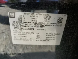 2010 GMC Terrain SLT-1 z VIN 2CTFLGEW7A6358037, wystawiony jako Copart lot #74898834 z przebiegiem 139 205 mil mil oraz Czysty tytuł • Clean title. Historia ofert i sprzedaży dostępna na DreamBid. Obrazek 13.