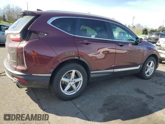 2017 Honda CR-V Touring with VIN 2HKRW2H95HH612018, listed as a Copart auction lot 50395575 with 90,163 mi miles and Salvage Title. Bid and sale history available at carsss.com. Image 3.