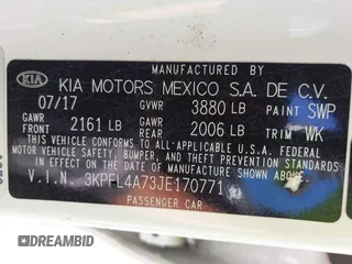 2018 Kia Forte LX with VIN 3KPFL4A73JE170771, listed as a IAAI auction lot 41809290 with 87,755 mi miles. Bid and sale history available at carsss.com. Image 9.
