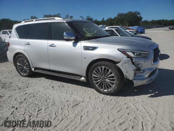2019 Infiniti QX80 LUXE with VIN JN8AZ2NF0K9682237, listed as a Copart auction lot 76458054 with 200,619 mi miles and Non Repairable. Bid and sale history available at carsss.com. Image 4.