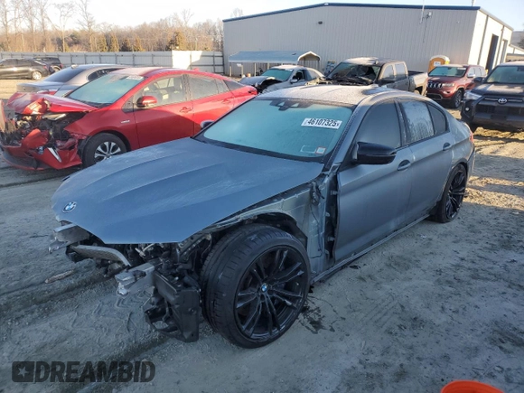 2020 BMW M5 Competition with VIN WBSJF0C08LCD66155, listed as a Copart auction lot 46107325 with 56,185 mi miles and Salvage Title. Bid and sale history available at carsss.com. Image 1.