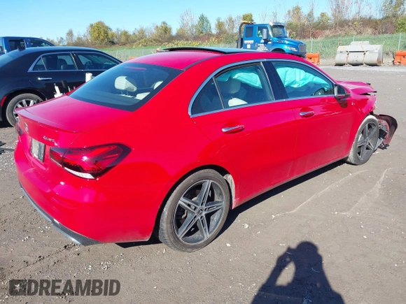 2019 Mercedes-Benz A 220 with VIN WDD3G4FB4KW016233, listed as a IAAI auction lot 40615139 with 92,876 mi miles and . Bid and sale history available at DreamBid. Image 4.