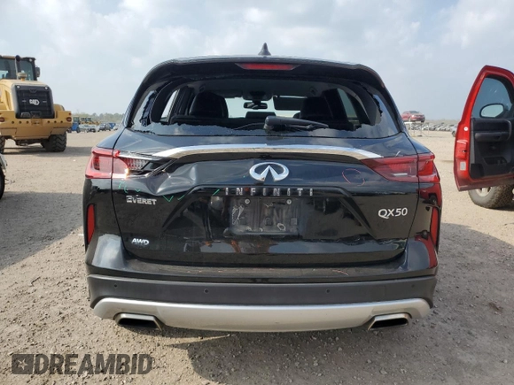 2022 Infiniti QX50 Pure with VIN 3PCAJ5AB1NF116220, listed as a Copart auction lot 48974075 with 73,079 mi miles and Salvage title. Bid and sale history available at DreamBid. Image 6.