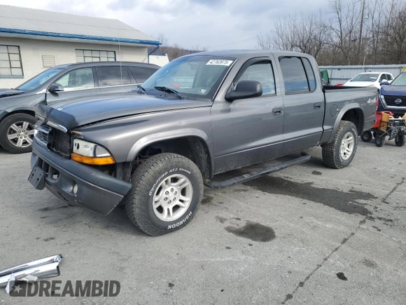 2004 Dodge Dakota Sport z VIN 1D7HG38K94S504357, wystawiony jako Copart lot #42763975 z przebiegiem 196 577 mil mil oraz Szkoda całkowita • Salvage title. Historia ofert i sprzedaży dostępna na DreamBid. Obrazek 1.