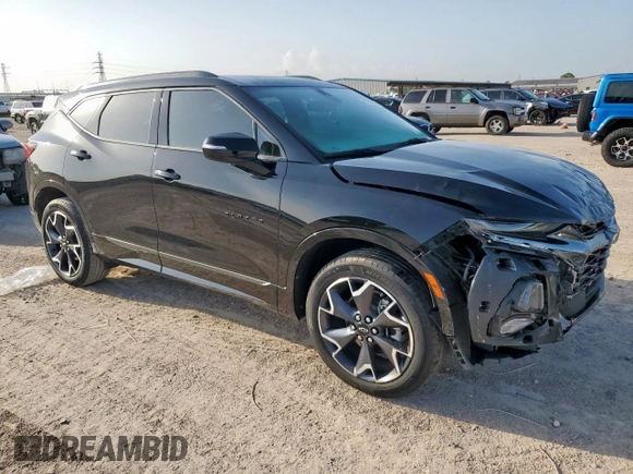 2022 Chevrolet Blazer RS with VIN 3GNKBERS0NS112129, listed as a Copart auction lot 61626575 with 27,600 mi miles and Salvage title. Bid and sale history available at DreamBid. Image 4.
