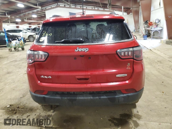 2017 Jeep Compass Latitude with VIN 3C4NJDBB7HT657028, listed as a Copart auction lot 52505255 with 65,482 mi miles and Clean Title. Bid and sale history available at carsss.com. Image 6.
