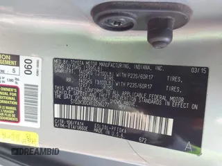 2015 Toyota Sienna L with VIN 5TDZK3DCXFS596277, listed as a IAAI auction lot 41229427 with 108,900 mi miles and . Bid and sale history available at DreamBid. Image 9.