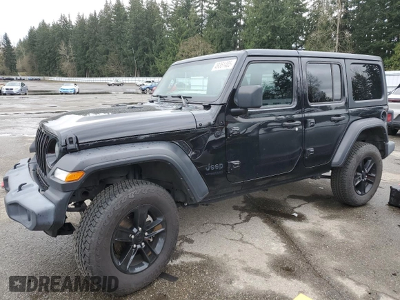 2021 Jeep Wrangler Unlimited Sport S with VIN 1C4HJXDG9MW671119, listed as a Copart auction lot 49351485 with 41,939 mi miles and Salvage Title. Bid and sale history available at DreamBid. Image 1.