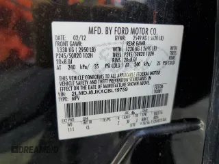 2012 Lincoln MKX z VIN 2LMDJ8JKXCBL19759, wystawiony jako Copart lot #58510945 z przebiegiem 168 027 mil mil oraz Szkoda całkowita • Salvage title. Historia ofert i sprzedaży dostępna na DreamBid. Obrazek 13.