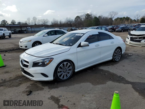 2018 Mercedes-Benz CLA with VIN WDDSJ4EB2JN641622, listed as a Copart auction lot 72875382 with 95,478 mi miles. Bid and sale history available at carsss.com. Image 1.