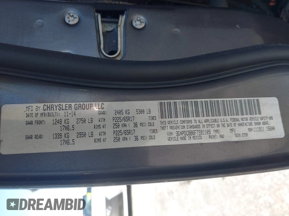 2015 Dodge Journey SXT with VIN 3C4PDCBB6FT591109, listed as a IAAI auction lot 40943676 with Not Provided miles. Bid and sale history available at carsss.com. Image 9.