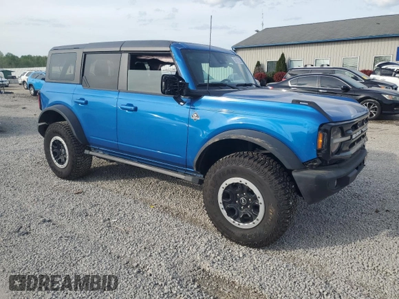 2023 Ford Bronco with VIN 1FMEE5DP3PLC10866, listed as a Copart auction lot 54316255 with 24,205 mi miles and Salvage title. Bid and sale history available at DreamBid. Image 4.