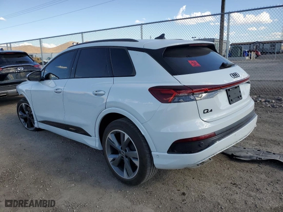 2023 Audi Q4 e-tron Premium Plus with VIN WA1L2BFZ0PP027512, listed as a Copart auction lot 67201434 with 0 mi miles and Salvage Title. Bid and sale history available at carsss.com. Image 2.