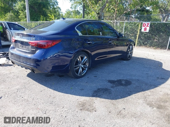 2021 Infiniti Q50 3.0t SENSORY with VIN JN1EV7CP9MM707723, listed as a IAAI auction lot 41834111 with 56,787 mi miles. Bid and sale history available at carsss.com. Image 4.