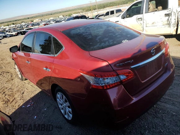2013 Nissan Sentra SV with VIN 3N1AB7AP5DL653406, listed as a Copart auction lot 67293343 with 120,768 mi miles and Salvage Title. Bid and sale history available at carsss.com. Image 2.