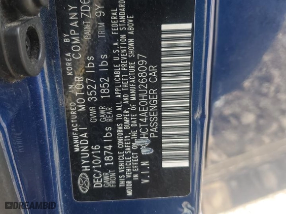 2017 Hyundai Accent SE with VIN KMHCT4AE0HU268097, listed as a Copart auction lot 47112445 with 108,703 mi miles and Salvage Title. Bid and sale history available at carsss.com. Image 14.