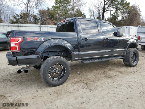 2018 Ford F-150 XL with VIN 1FTEW1E50JKD67629, listed as a Copart auction lot 43255595 with 61,336 mi miles and Salvage Title. Bid and sale history available at carsss.com. Image 3.