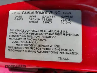 2003 Chevrolet Tracker z VIN 2CNBJ13C636944393, wystawiony jako IAAI lot #42280665 z przebiegiem 80 918 mil mil oraz . Historia ofert i sprzedaży dostępna na DreamBid. Obrazek 9.