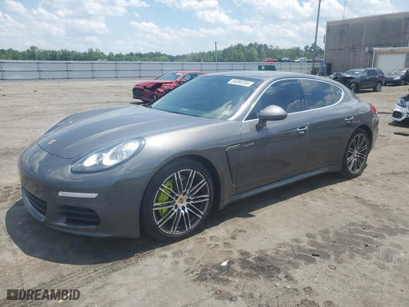 2014 Porsche Panamera S E-Hybrid with VIN WP0AD2A7XEL044979, listed as a Copart auction lot 59395354 with 57,531 mi miles and Salvage Title. Bid and sale history available at carsss.com. Image 1.