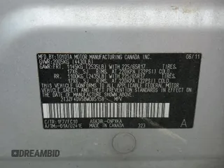 2011 Toyota RAV4 with VIN 2T3ZF4DV5BW085158, listed as a Copart auction lot 55412445 with 174,190 mi miles and Non Repairable. Bid and sale history available at DreamBid. Image 12.