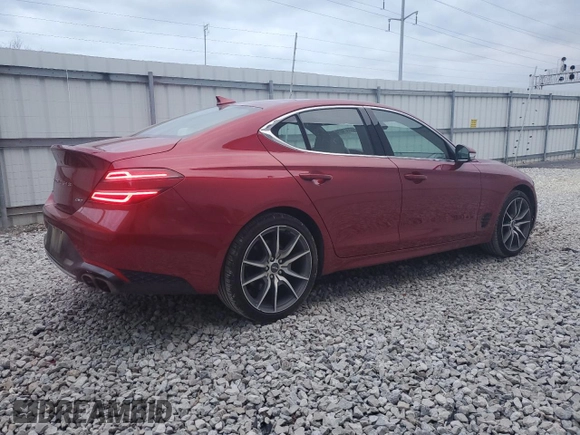 2023 Genesis G70 2.0T with VIN KMTG34TA6PU132041, listed as a Copart auction lot 82761074 with 33,317 mi miles and Salvage Title. Bid and sale history available at DreamBid. Image 3.