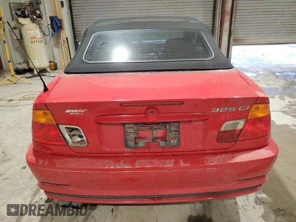 2002 BMW 3 Series 325Ci with VIN WBABS33492JY43241, listed as a Copart auction lot 87591895 with 191,985 mi miles and Salvage Title. Bid and sale history available at carsss.com. Image 6.