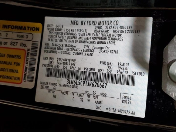 2018 Lincoln MKZ Select z VIN 3LN6L5C91JR620667, wystawiony jako Copart lot #83310564 z przebiegiem 55 041 mil mil oraz Szkoda całkowita • Salvage title. Historia ofert i sprzedaży dostępna na DreamBid. Obrazek 12.