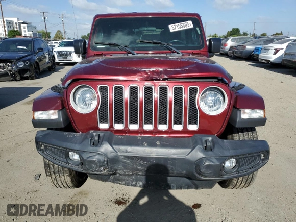 2021 Jeep Wrangler Unlimited Sahara with VIN 1C4HJXEN8MW613404, listed as a Copart auction lot 57155305 with 48,379 mi miles and Salvage title. Bid and sale history available at DreamBid. Image 5.