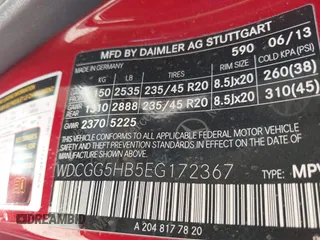 2014 Mercedes-Benz GLK 350 with VIN WDCGG5HB5EG172367, listed as a IAAI auction lot 41825568 with 33,239 mi miles and . Bid and sale history available at carsss.com. Image 9.