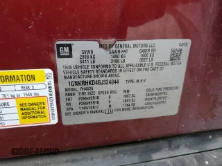2016 Chevrolet Traverse LT with VIN 1GNKRHKD4GJ324044, listed as a Copart auction lot 55445295 with 127,450 mi miles and Salvage title. Bid and sale history available at DreamBid. Image 13.